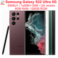 Samsung Galaxy S22 Ultra 5G S908U1 S22U 6.8 "ROM 128GB RAM 8GB Snapdragon NFC S długopis oryginalny odblokowany 5G telefon komórkowy 1